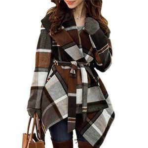 Chicwish Turn Down Shawl Collar Wool Blend Coat